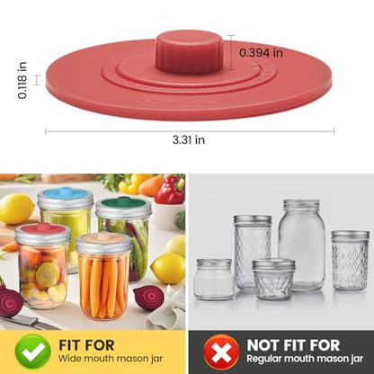 Original Patented Airlock Fermentation Lids for Wide Mouth Mason Jars, Fermenter Caps, Fermentation Kit for Sauerkraut & Pickle Kit, One Way Waterless Airlock Valve - BPA-Free (Jar Not Included) - size: Wide Mouth