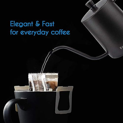 Easyworkz Gage Gooseneck Pour Over Coffee Kettle 20 oz Stainless Steel Hand Drip Coffee Pot with Long Narrow Spout - color: Black