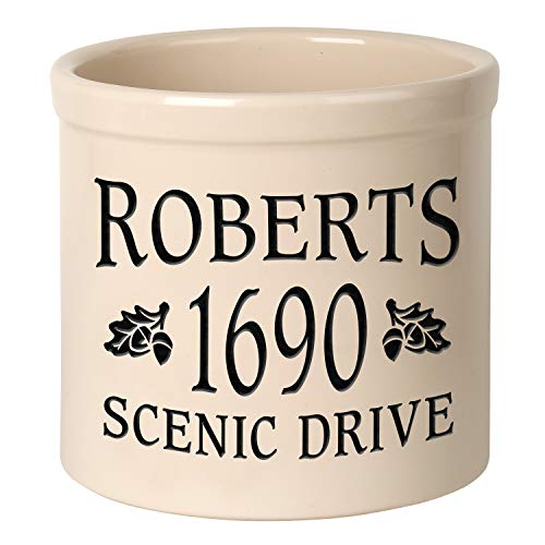 Personalized Oak Leaf 2 Gallon Stoneware Crock