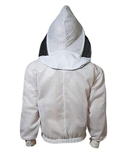 Brutul Bee 3 Layer Beekeeping Ventilated Jacket Fully Protection Beekeepers Ultralight Beekeeping Jacket with Fencing Veil - color: White, size: 4X-Large