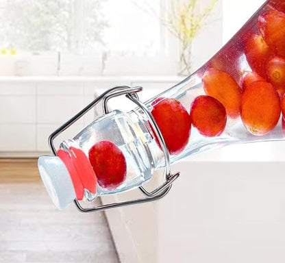 Swing top Bottles - Clear Glass Bottles with Lids 3 Pack - for Kombucha Fermenting, Beer Brewing, Juicing, Milk or Eggnog- Glass Container for Liquid Storage