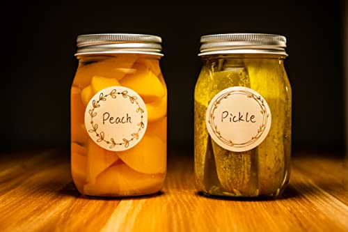 MONEST Waterproof & Oil Resistant Jar & Lid Stickers - Pantry/Canning, Spice & Bottle Labels (Golden Flower) - style: Golden Flower