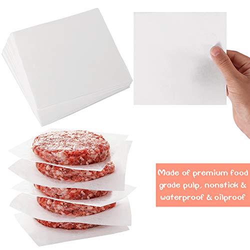 Square Patty Paper 4x4 Inch, Set of 300, Non Stick Patty Paper Sheets for Burger Press, Patty Serperate and Cake Baking,Freezing and Caramel Candy Wrappers (Pack of 2) - size: 4inch (Pack of 2)