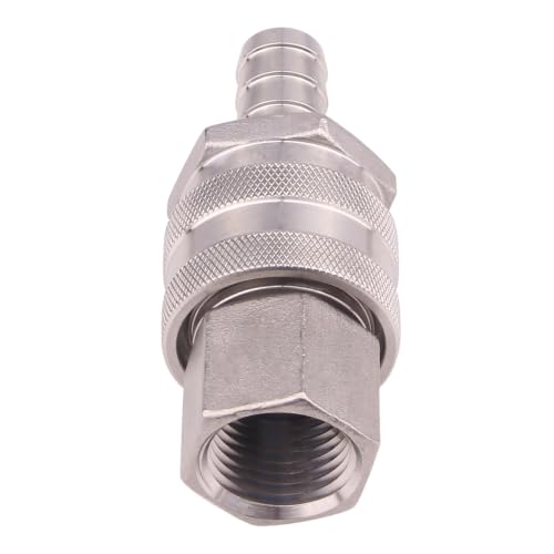 DERNORD Stainless Steel Quick Disconnect Set - Beer Brewing Connector Kit (Barb Female/FPT Male(Pack of 2)) - size: Barb Female/FPT Male