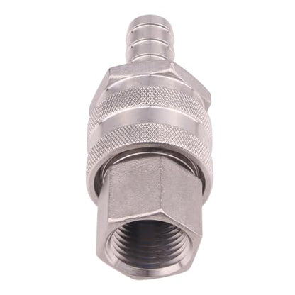 DERNORD Stainless Steel Quick Disconnect Set - Beer Brewing Connector Kit (Barb Female/FPT Male(Pack of 2)) - size: Barb Female/FPT Male