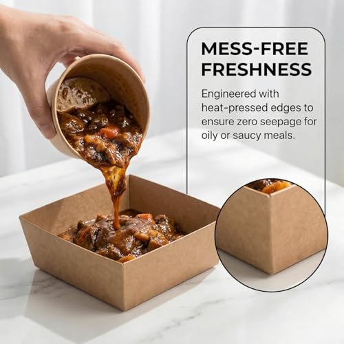 25-Pack Charcuterie Boxes with Clear Lids – Disposable Paper Mini Food Containers (5-Inch), Suitable for Desserts, Sandwiches, Cookies, Sushi, Cake Slices, and Fresh Fruit