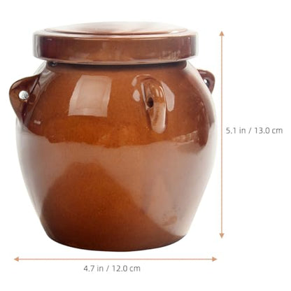 LIFKOME Ceramic Pickle Jar Large 1200g Food Storage Container with Airtight Seal Vintage Honey Crock Suitable for Kimchi Sauerkraut and Pickled Vegetables