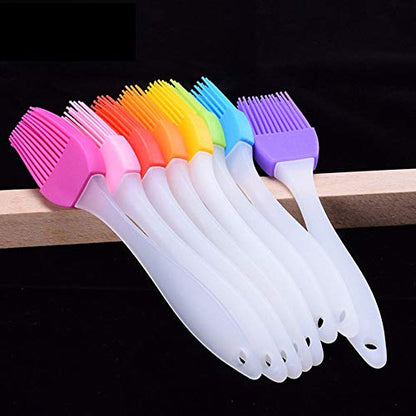 Food Silicone Barbecue Brushes Oil Temperature Resistant Household Kitchen Baking Pastry Oil Brush,summer BBQ,2.5 * 15cm (5pcs,Random color) - color: 5pcs,Random color
