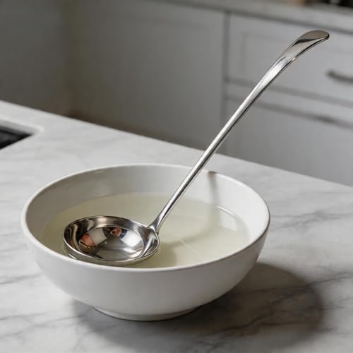 Small Soup Ladle for Kitchen, 11.4-Inch Stainless Steel Ladle 2.4 oz, Serving ladle for Soup,Gravy,Canning, Hot Pot, Dishwasher Safe