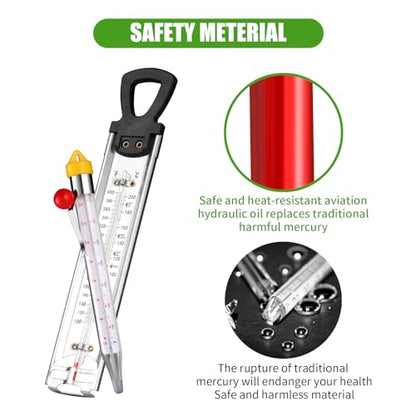 Candy Thermometer with Pot Clip and Hanging Hook, 2026 New Stainless Steel Deep Fry Oil Thermometer Instant Read Cooking Thermometer for Food, Oil/Candy/Fry/Jam/Sugar/Syrup/Jelly Food Thermometer
