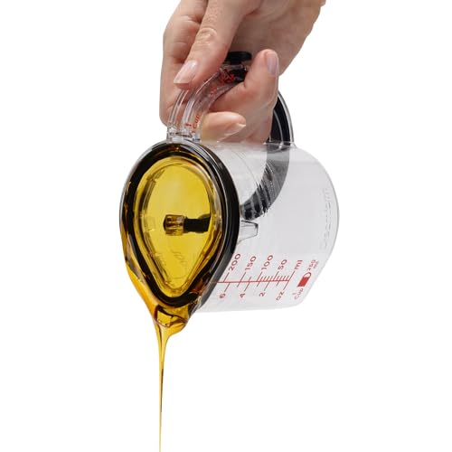 Dreamfarm Upcup All-in-1 Adjustable Measuring Cup, Metric & Imperial Measurements up to 1 Cup - Black/Clear | Measures dry and liquid ingredients and scrapes itself clean, easy-to-read metric and imperial measurements, microwave safe - size: Measures: 1 C