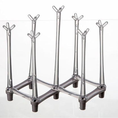 Retractable Cup Drying Rack, Plastic Non-Slip Glass Bottle Drainer Stand and Bottle Drainer for Kitchen Countertop, Grey - color: Gray