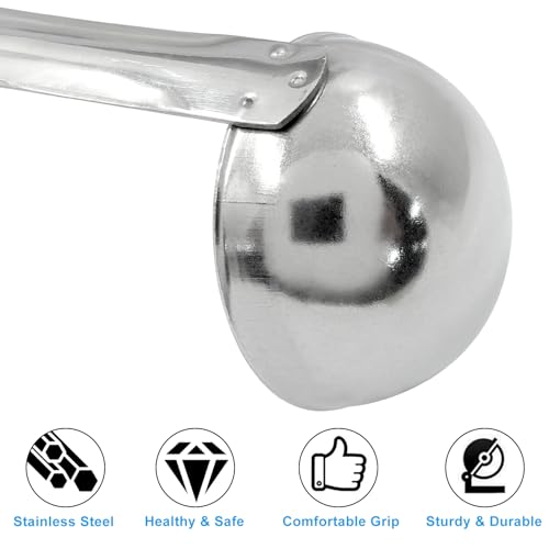 Piutouyar 3 Pcs 1 oz Soup Ladle Set, Stainless Steel Ladle with Long Hooked Handles Kitchen Cooking Serving Ladle Accessories for Cooking Soup Sauce Stews - size: 1 oz