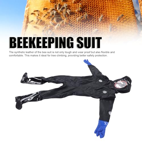 Beekeeper Costume, Bee Suit Thickened Synthetic Leather Full Body Protective Beekeeping Outfit for Men Women