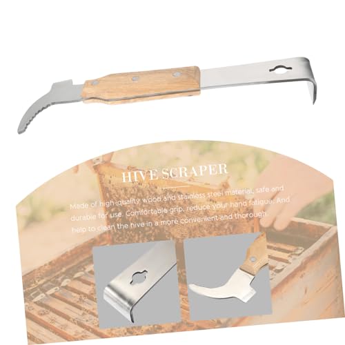 LIOOBO Beehive Frame Lifter Hive Cleaning Scraper Beehive Cleaning Tool Stainless Steel Beekeeping Equipment
