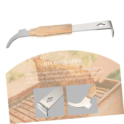 LIOOBO Beehive Frame Lifter Hive Cleaning Scraper Beehive Cleaning Tool Stainless Steel Beekeeping Equipment