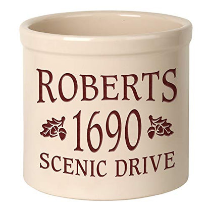 Personalized Oak Leaf 2 Gallon Stoneware Crock