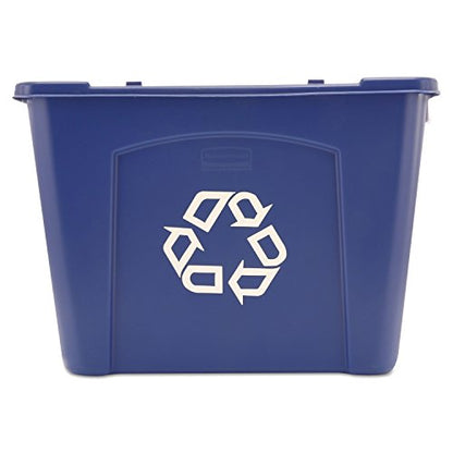 Rubbermaid Commercial Products Stackable Recycling Bin, 14 Gallon, Blue Storage Container, for Garage/Kitchen use for Boxes/Paper Recycle (Pack of 6) - size: 14G