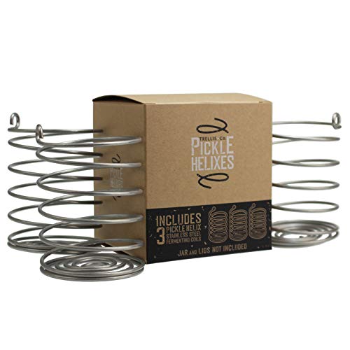 Stainless Steel Pickle Helix Coils, Fermentation Weights 3 | Pack For Wide Mouth Mason Jar Fermenting | Best Way To Hold Vegetables Under Water For Fermentation - size: Weights Only