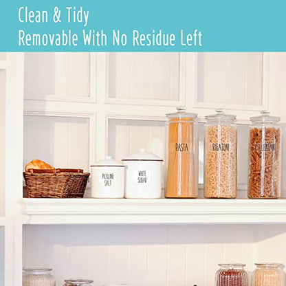 Hebayy 612 All Caps Minimalist Pantry Food Labels, Herb Spice Seasoning Oil Stickers, Plus 51 Blank Ones, Waterproof, Oil & Tear Resistant, No Residue, Expand Version for Kitchen Containers Jars - style: Style 2