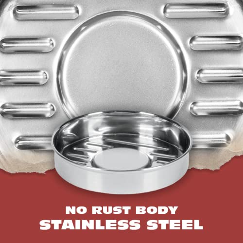 BBQ-Aid Porcelain Burger Press 5"- Round Burger Smasher for Grilling Evenly, Stuffed Burgers- Hamburger Press Patty Maker Perfect for Flat Top Griddle Grill Cooking, Stainless Steel Burger Press