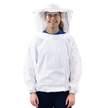 VIVO Professional White Medium Beekeeping Suit, Jacket, Pull Over, Smock with Veil BEE-V105M - size: Medium - Jacket