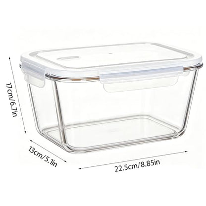 2.6L Sourdough Starter Jar, Airtight Glass Container with Lid, 88 oz Rectangular Wide Mouth Fermentation Jar for Sourdough Bread Baking, White Kitchen Food Storage, Sour Dough Tools Kit