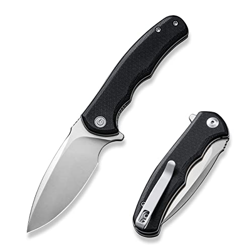 CIVIVI Mini Praxis Folding Pocket Knife, 2.98" D2 Steel Blade G10 Handle Small EDC Knife with Pocket Clip for Men Women, Sharp Camping Survival Hiking Knives C18026C-2 - color: Black