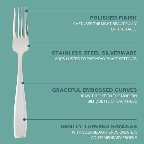 Gibson Home Castleford Flatware Utsensil Set, 20-Piece Stainless Steel Silverware Service for 4 – Modern Polished Finish - size: Service for 4 (20pcs)