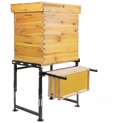 Upgrade Metal Hive Stand, Beehive Stand(Patent Pending) | Adjustable Height 15.5” - 21” & Width 15.5” - 25”, UV Resistant & Easy to Upgrade, Assemble Bee Stand for Beekeeping