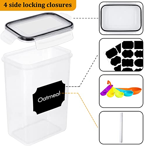 18 Pack Airtight Food Storage Containers with Lids | clear airtight containers with tight lids keep dry food fresh. Safe plastic, stackable for pantry kitchen storage - size: 18 pcs(28.28L)