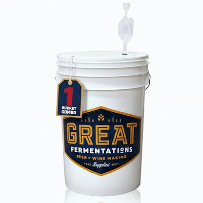 6.5 Gallon Fermenting Bucket with Lid and Handle - BPA-Free Food Grade Fermentation Bucket with Airlock - Reusable Brewing Container for Home Brewing Enthusiasts - size: Bucket Kit (1 Lid + 1 Airlock)
