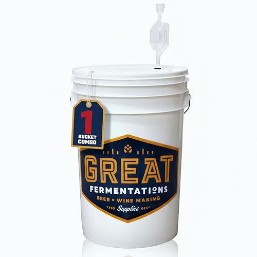 6.5 Gallon Fermenting Bucket with Lid and Handle - BPA-Free Food Grade Fermentation Bucket with Airlock - Reusable Brewing Container for Home Brewing Enthusiasts - size: Bucket Kit (1 Lid + 1 Airlock)