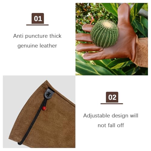 La La Pet Beekeeping Gloves Pigskin Thorn Proof Gauntlets with Breathable Long Sleeves - size: X-Large