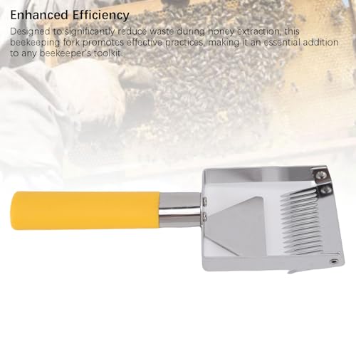ZJchao Adjustable Honey Uncapping Fork Stainless Steel Scraper Beekeeping Fork, with Comfortable Plastic Handle for Honey Extraction 6oz 8.27in