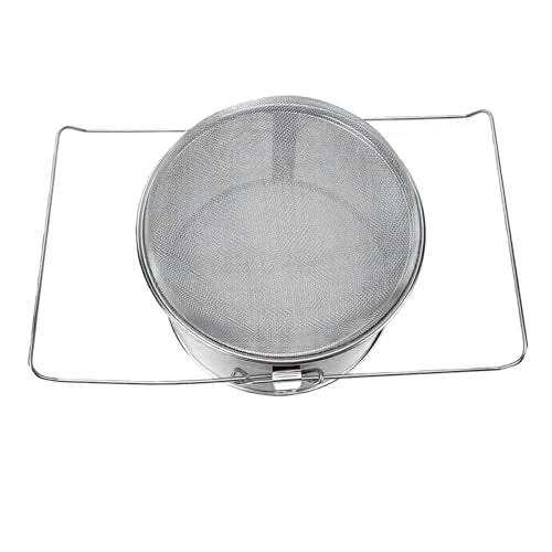 Jiawu Honey Strainer, 304 Stainless Steel Double Sieve Honey Mesh Filter with Removable Accessory for Beekeeping Harvesting Equipment