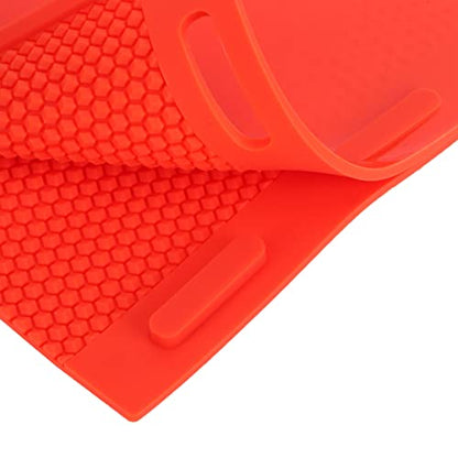 2Pcs Beeswax Sheet Mold, Natural Beeswax Sheet DIY Rubber Comb Foundation Press Mold Beekeeping Accessory Red