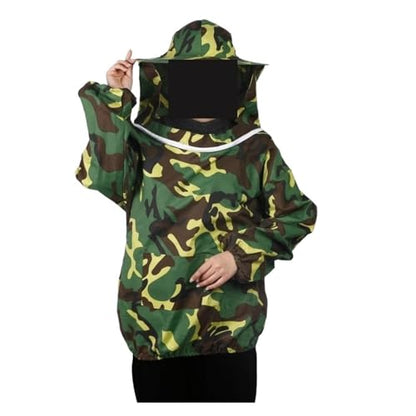 Foldable Beekeeping Suit Jacket Veil Set Double Zippered Beekeeping Protective Suit Anti-bee Beekeeper Clothing with Hat(Silver)