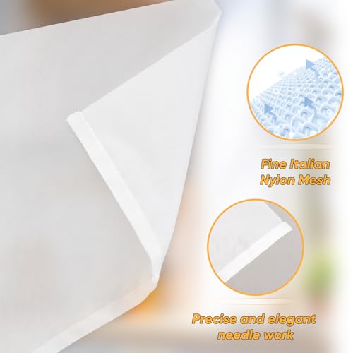 6Pack Nut Bag Strainer 14 x 10 Inch Cheesecloth Bags for Straining Nylon Cheese Cloth Bags Reusable Nut Milk Bag 200 Mesh Fine Mesh Bag for Straining Fruit Juice Cheese Coffee Tofu Yogurt Tea - size: 14 x 10Inch