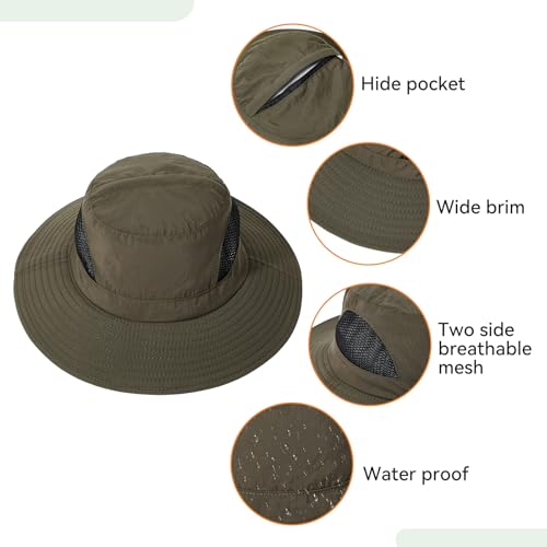 American Trends Fishing Hat with Hidden Mosquito Net Bug Net Bee Keeper Hats with Veil Bucket Hat for Men Women - color: Black