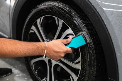 Detail Factory - ProGrip Tire Brush - Ergonomic ProGrip Handle, Stiff Synthetic Bristles, Ergonomic Design, Clean Your Tires with Ease - Octane Riptide - color: Octane Riptide, size: Standard