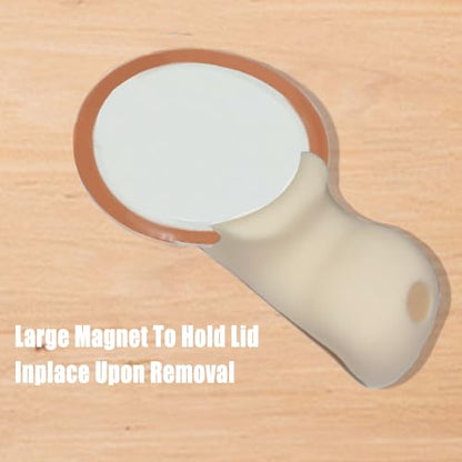 Mason Jar Opener and Canning Tool, Compatible with Mason Jar Lids, Releases Vacuum Seal on Wide Mouth and Regular Mouth, Magnetic Lid Lifter for Canning, Pickling - color: Beige