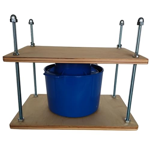 Wooden Cheese Press for Cheese Making Supplies 12in Plywood 1/2in Thick Metal Guides and Cheese Mold with Follower Piston 1/2 Gal - Home Supply Ultimate Cheese Press Machine - Prensa Para Queso Casero