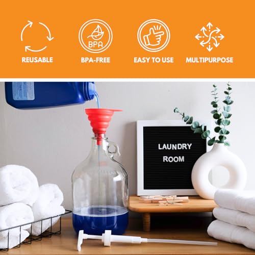 Fastrack 1 Gallon Glass Jug (128 oz) WITHOUT STOPPER OR CAP – Multipurpose 1 Gallon Jug, & Detergent Dispenser for Laundry, Glass Jug for Liquids, Water & Juice - style: 1 Pack