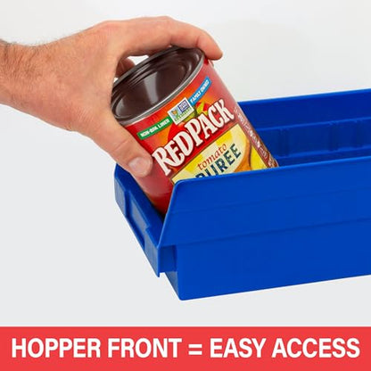 Akro-Mils 30130 Plastic Shelf Bins, Heavy Duty Storage Bins for Garage, Closet, and Drawer Organization, 12" x 6-1/2" x 4", Green, 12-Pack - color: Green