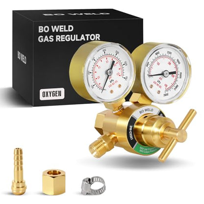 Light Duty Oxygen Regulator Welding Gas Gauges, CGA-540 Oxygen, for Torch Cutting Kit, T-Handle - style: Oxygen Regualtor