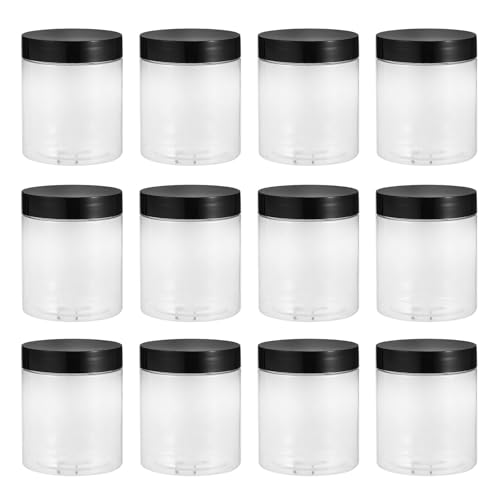 HOMSFOU Plastic Food Storage Jars with Lids 12pcs Plastic Sealed Canisters Airtight Kitchen Containers for Cereals and Pantry Organization