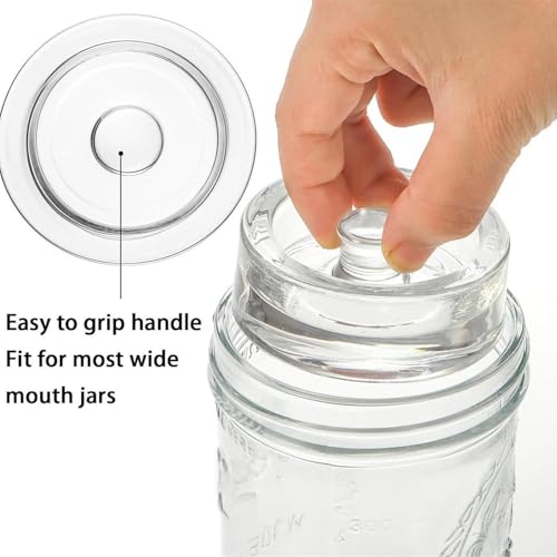 Fermentation Glass Weights - with Easy Grip Handle Fit 7Oz 2.75Inch Jar - Wide Mouth Fermentation Weights | for Home Food Shop, Pickle Vegetable and Fruit Ferments