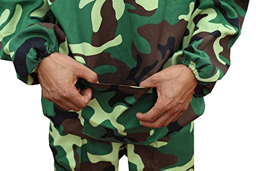 haozaikeji Professional Beekeeper Jacket Pull Over Beekeeping Suit Breathable Beekeeper Protective Clothing with Veil Hood for Beginner and Professionals - color: Camouflage-green