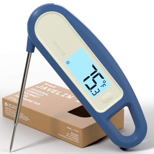 Lavatools PT12B Javelin 2 Ultra Fast Digital Instant Read Meat Thermometer for Grill and Cooking, 3" Probe, Compact Foldable Design, 1.5" Backlight Display, Water Resistant-Blueberry - color: Blueberry